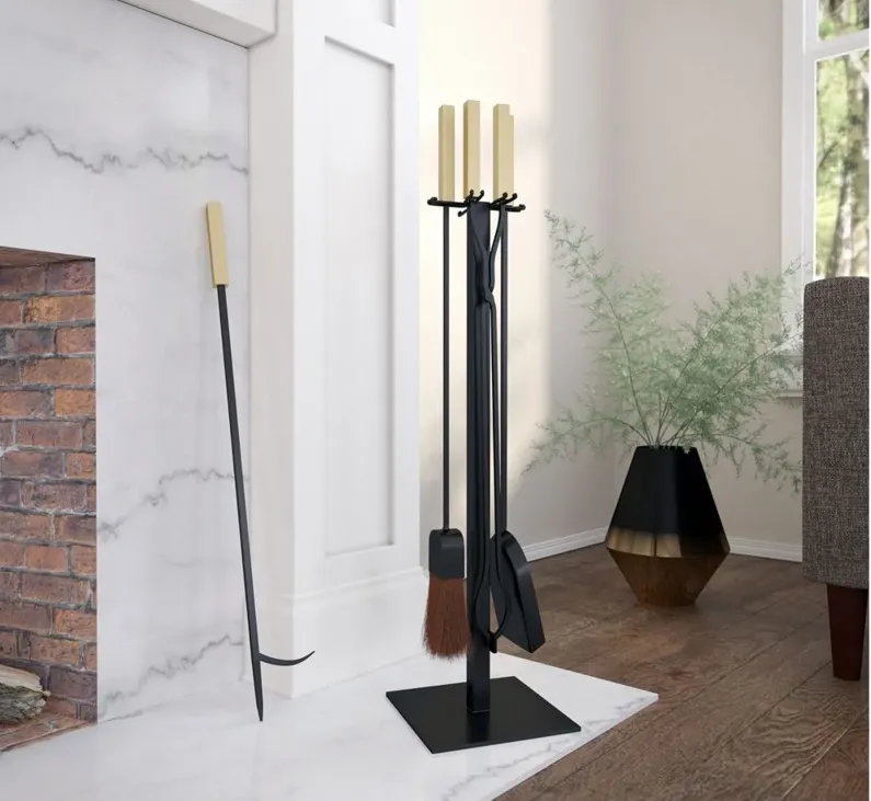 Kingwood Fireplace Tools in Gold by SEI Furniture