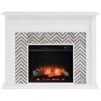Ludlow Touch Screen Fireplace in White by SEI Furniture