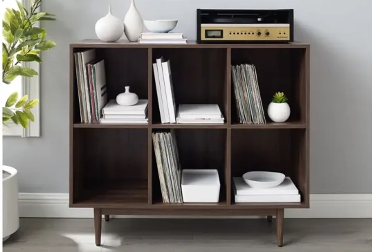 Liam 6 Cube Bookcase in Walnut by Crosley Brands