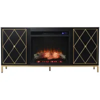 Nelson Touch Screen Fireplace Console in Black by SEI Furniture
