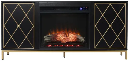 Nelson Touch Screen Fireplace Console in Black by SEI Furniture
