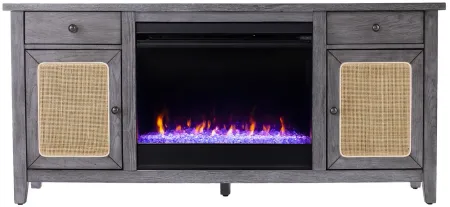 Raegan Fireplace Media Console in Gray by SEI Furniture