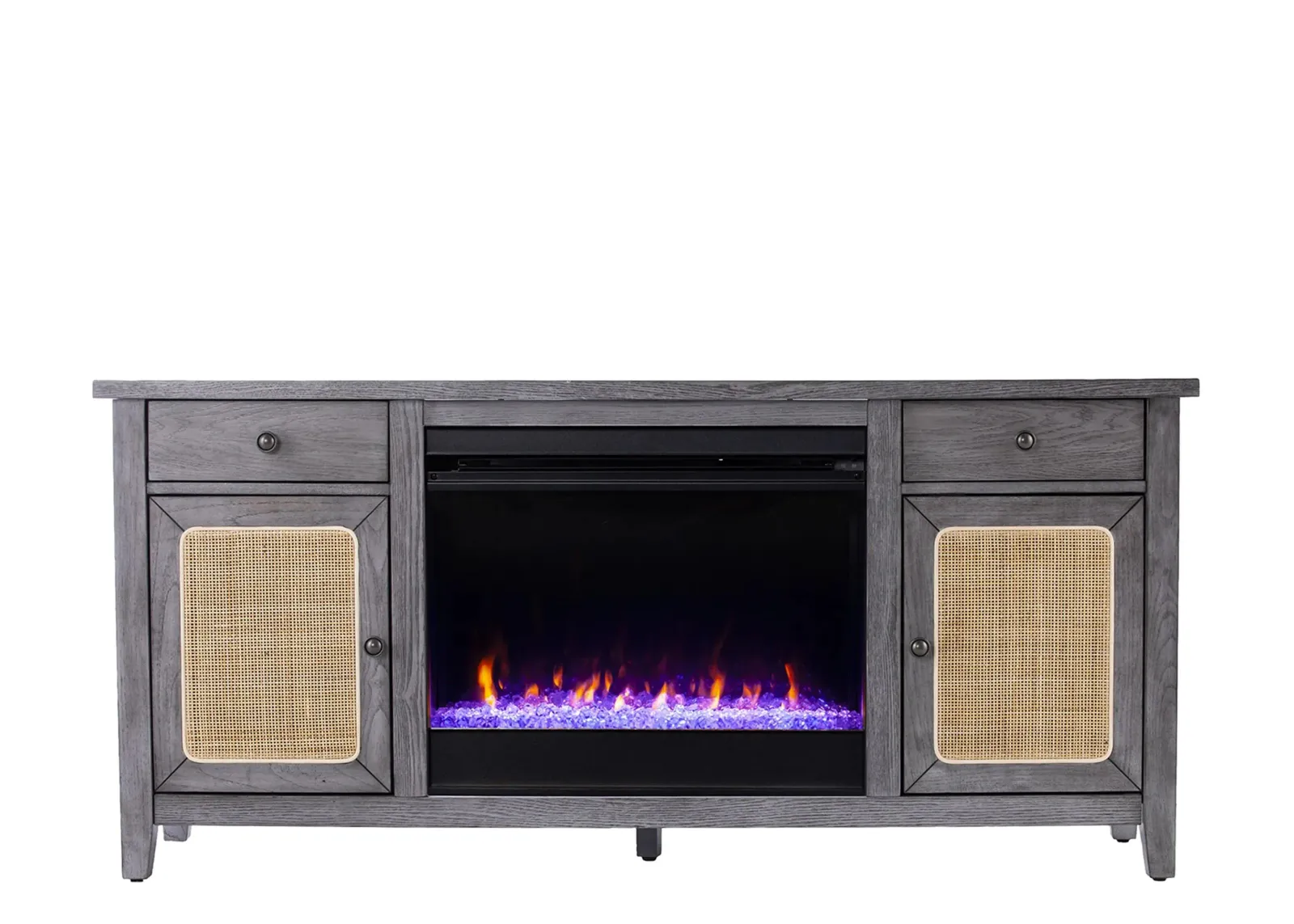 Raegan Fireplace Media Console in Gray by SEI Furniture