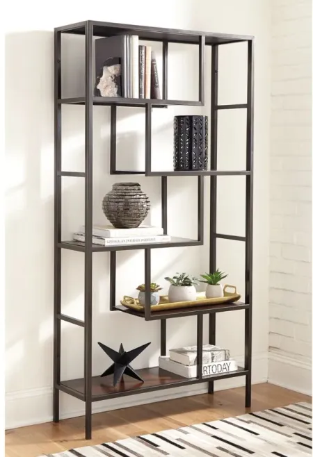 Frankwell Bookcase in Brown/Black by Ashley Furniture