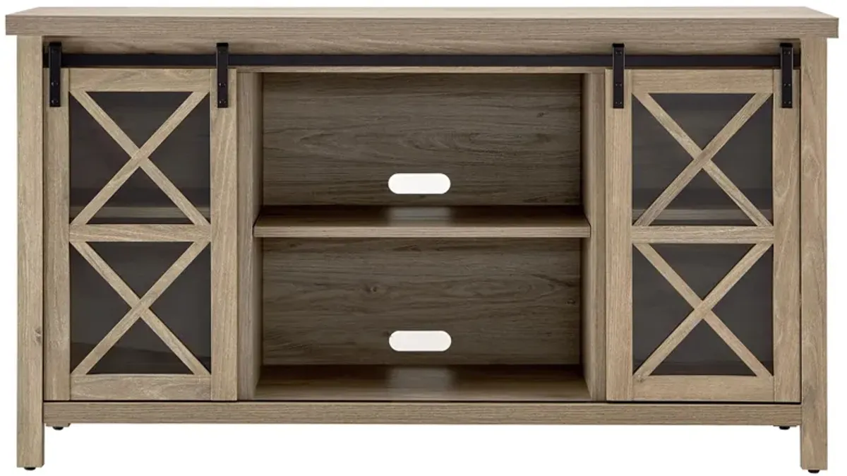 Smith TV Stand in Antiqued Gray Oak by Hudson & Canal