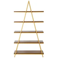Conry Bookcase in Gold/Walnut by Hudson & Canal