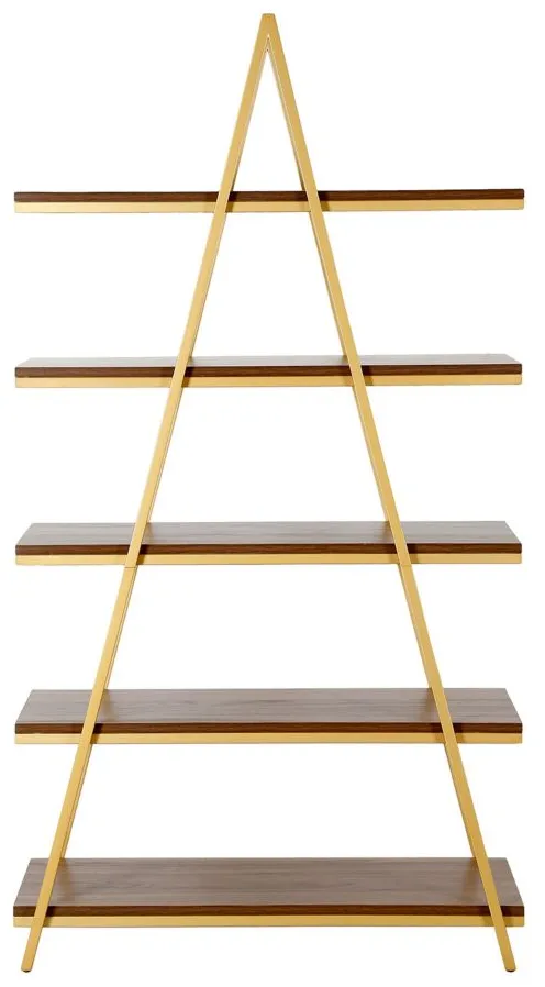 Conry Bookcase in Gold/Walnut by Hudson & Canal