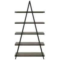 Conry Bookcase in Blackened Bronze/Antiqued Gray Oak by Hudson & Canal
