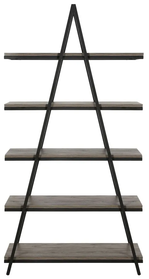 Conry Bookcase in Blackened Bronze/Antiqued Gray Oak by Hudson & Canal