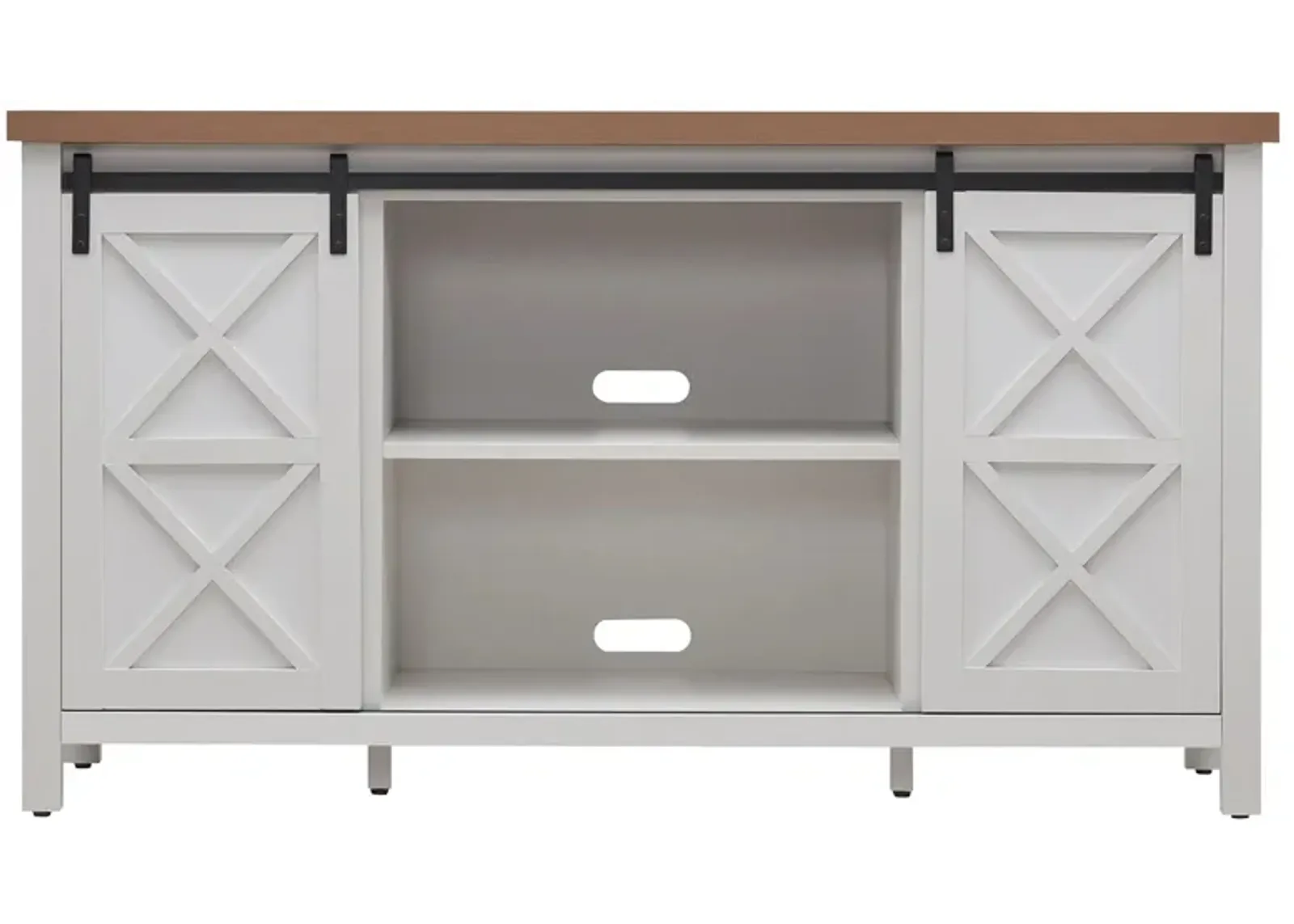 Elmwood TV Stand in White/Golden Oak by Hudson & Canal