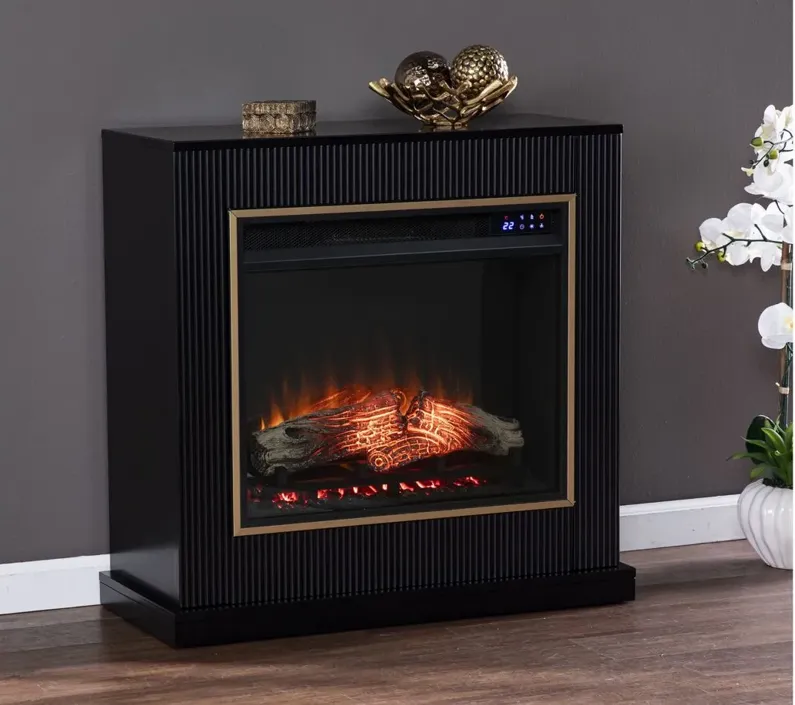 Edmonton Touch Screen Fireplace in Black by SEI Furniture