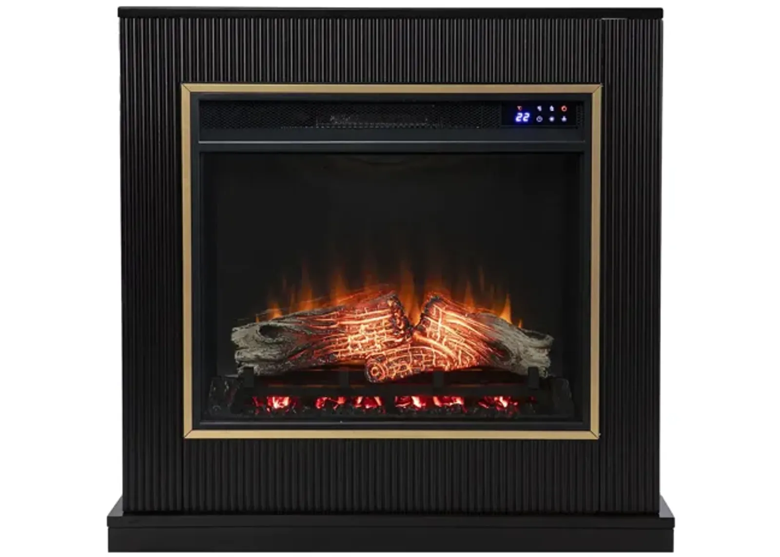 Edmonton Touch Screen Fireplace in Black by SEI Furniture