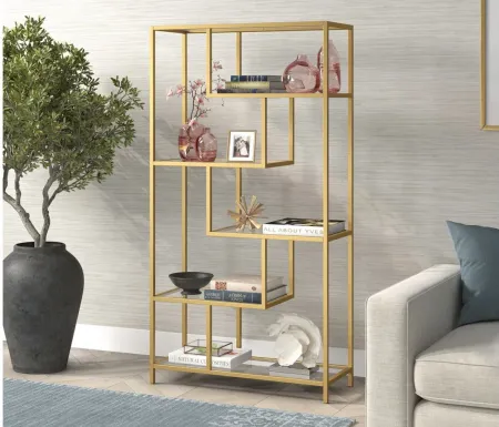 Carrie Lane Bookcase in Gold by Hudson & Canal