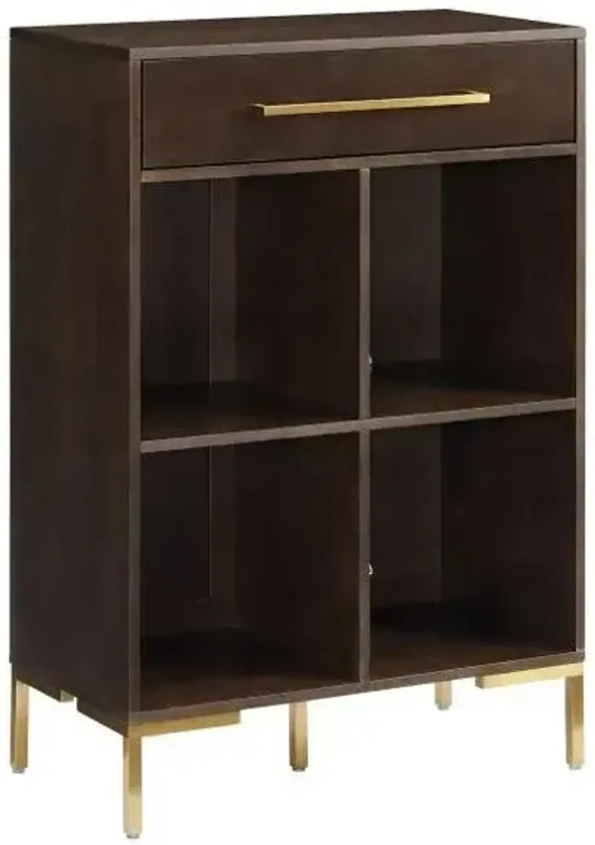 Juno Record Storage Cube Bookcase in Dark Brown by Crosley Brands