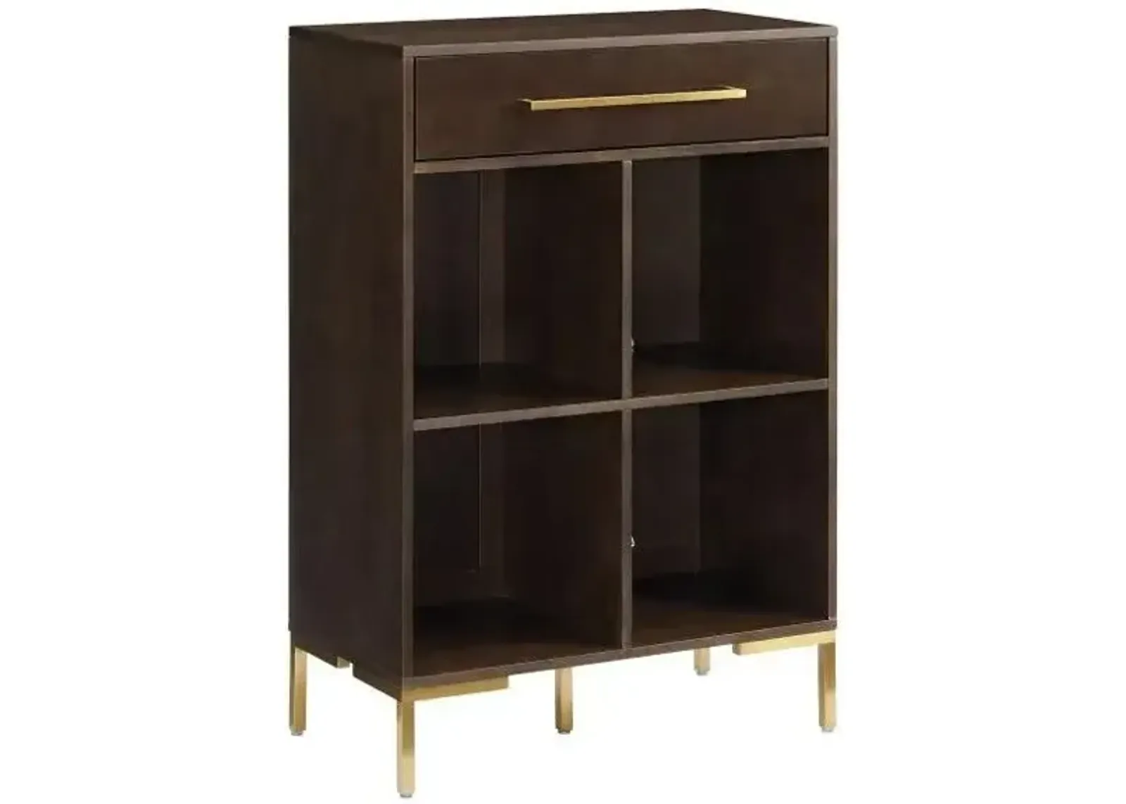 Juno Record Storage Cube Bookcase in Dark Brown by Crosley Brands