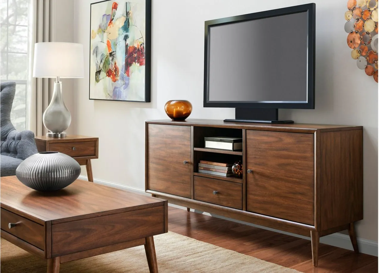 Miranda 64" Tv Console in Walnut by Homelegance