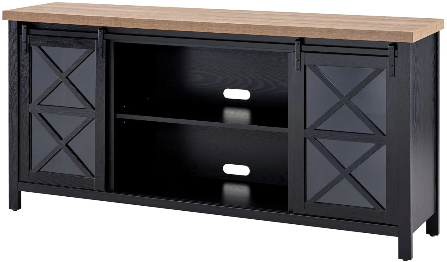 Smith TV Stand in Black Grain/Golden Brown by Hudson & Canal