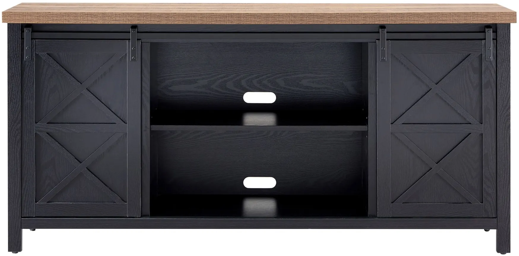 Elmwood TV Stand in Black Grain/Golden Brown by Hudson & Canal