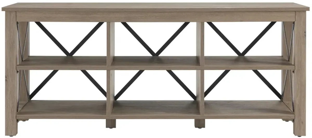 Paisley TV Stand in Antiqued Gray Oak by Hudson & Canal