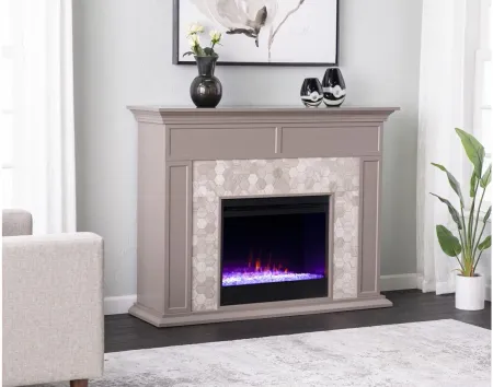 Payton Color Changing Fireplace in Gray by SEI Furniture