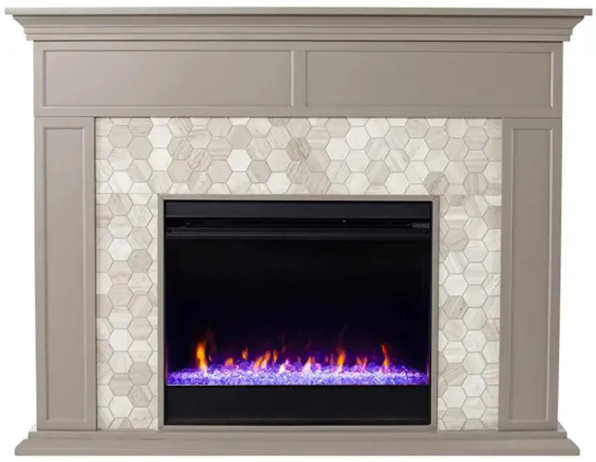 Payton Color Changing Fireplace in Gray by SEI Furniture