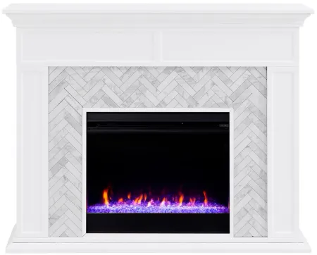 Payton Color Changing Fireplace in White by SEI Furniture
