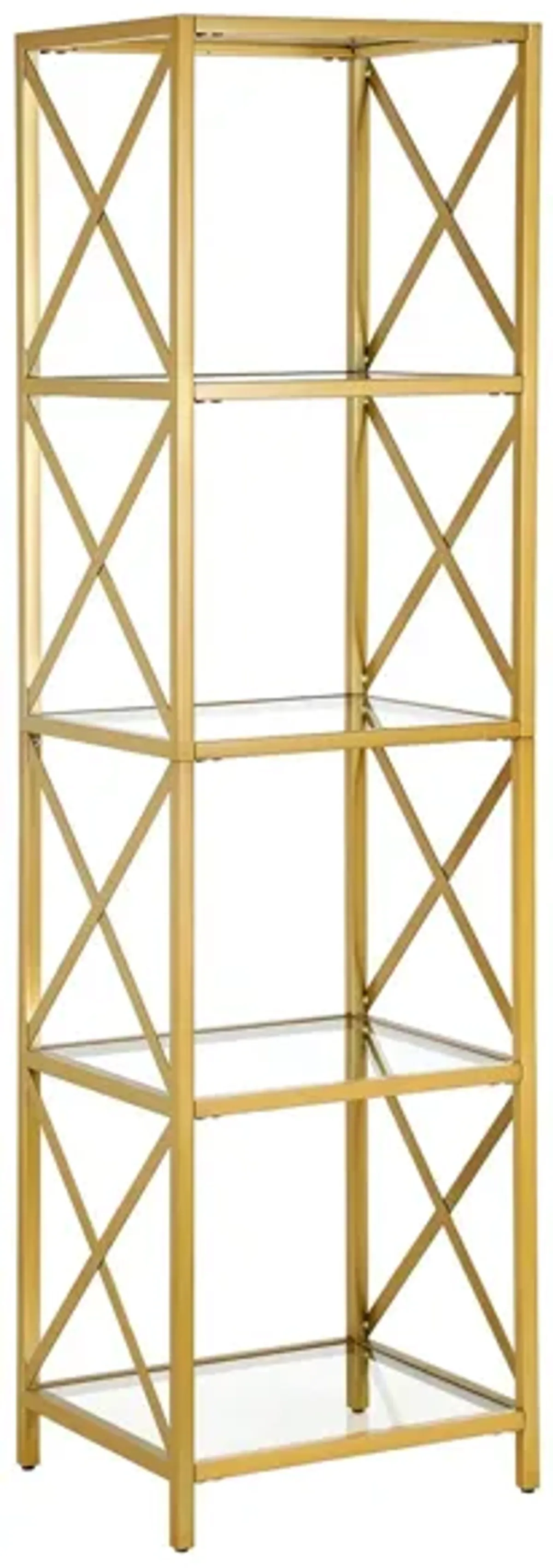 Dione Bookcase in Brass by Hudson & Canal