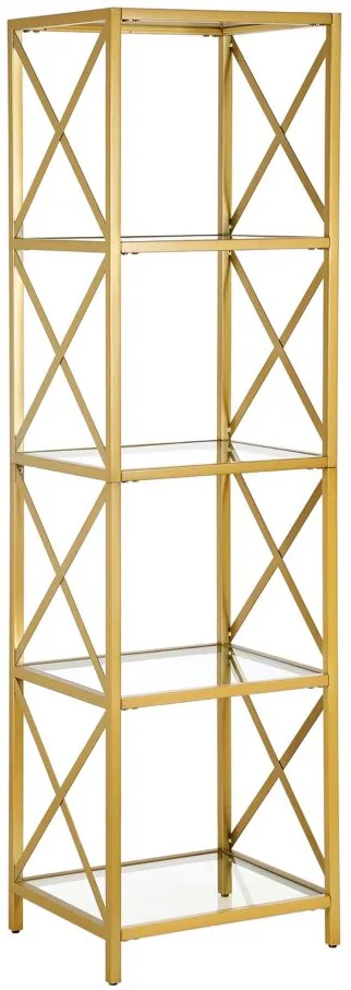 Dione Bookcase in Brass by Hudson & Canal