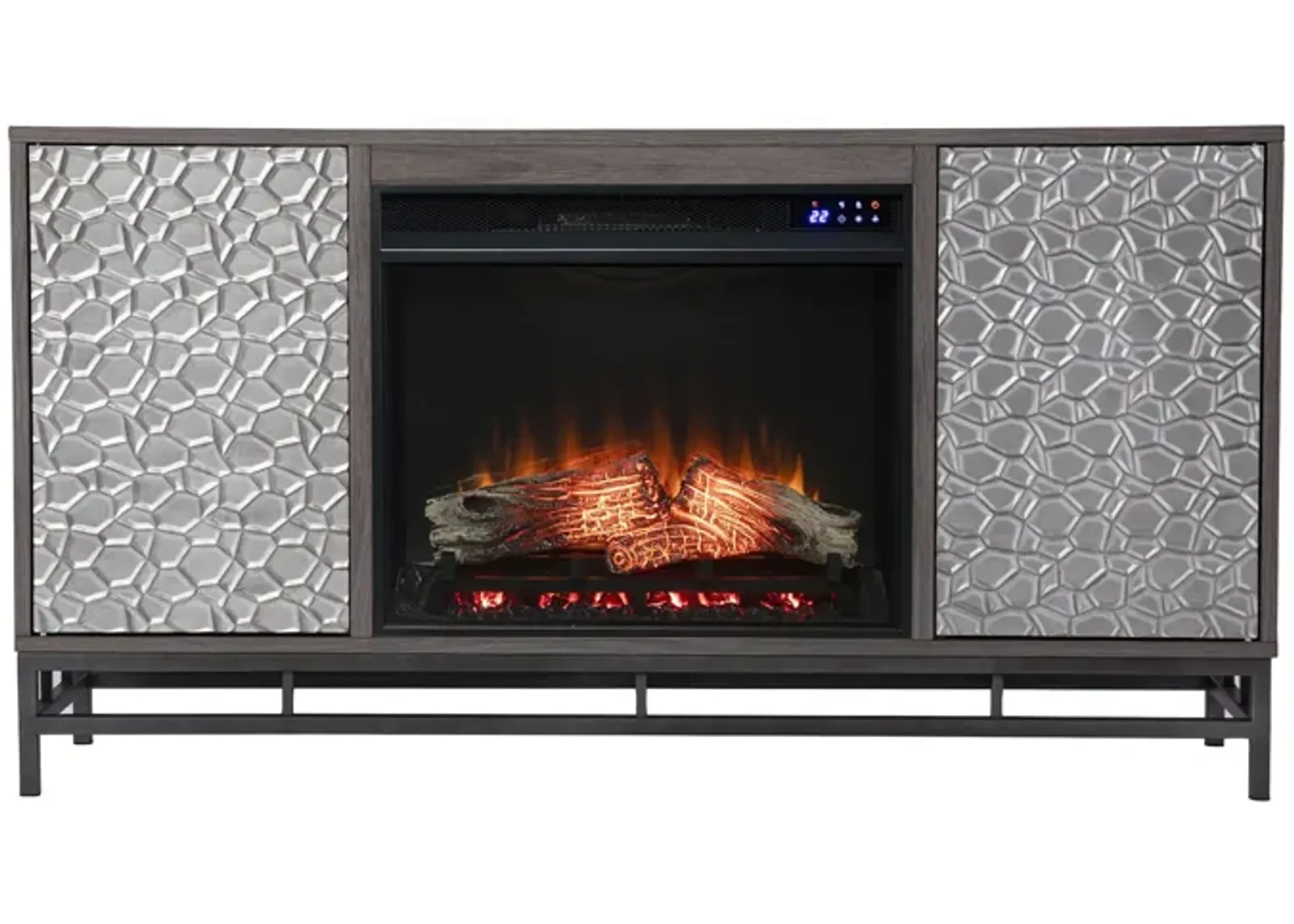 Luciana Touch Screen Fireplace Console in Gray by SEI Furniture