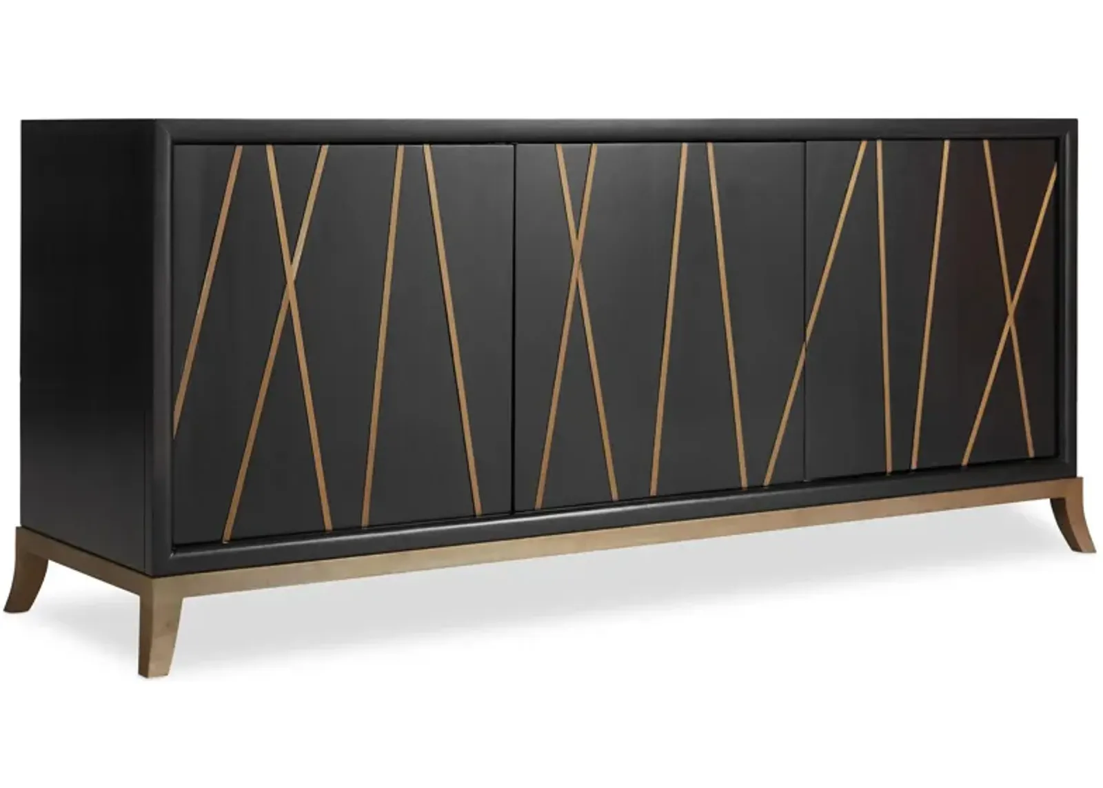 Entertainment Console 65 in in Dark Brown/Gold by Hooker Furniture