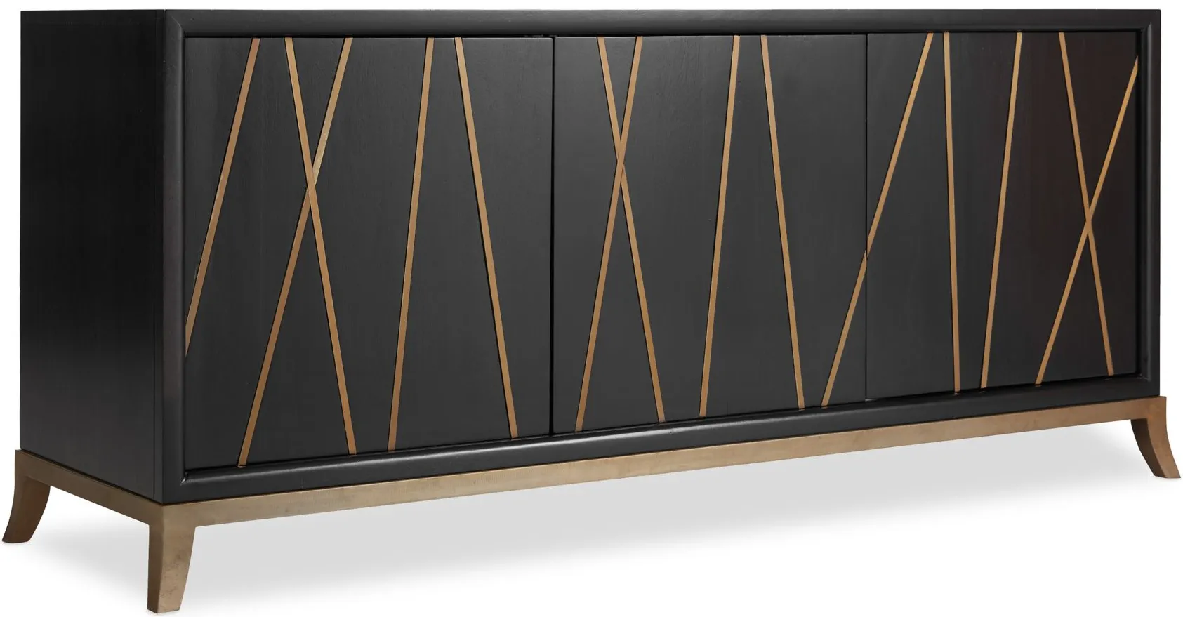 Entertainment Console 65 in in Dark Brown/Gold by Hooker Furniture