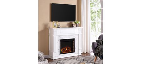 Caufield Media Fireplace in White by SEI Furniture