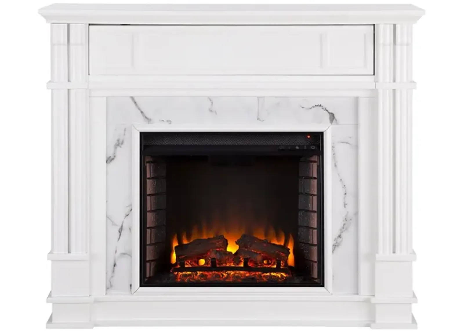 Caufield Media Fireplace in White by SEI Furniture