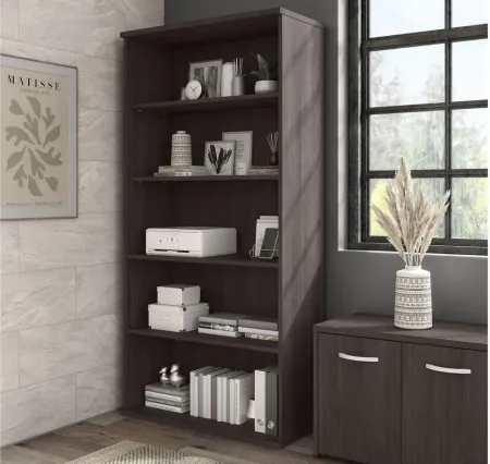 Steinbeck 5 Shelf Bookcase in Storm Gray by Bush Industries