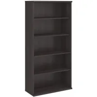 Steinbeck 5 Shelf Bookcase in Storm Gray by Bush Industries