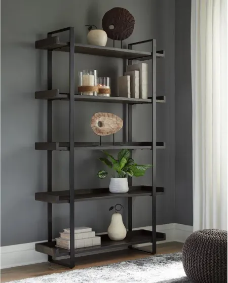 Kevmart Bookcase in Grayish Brown/Black by Ashley Furniture