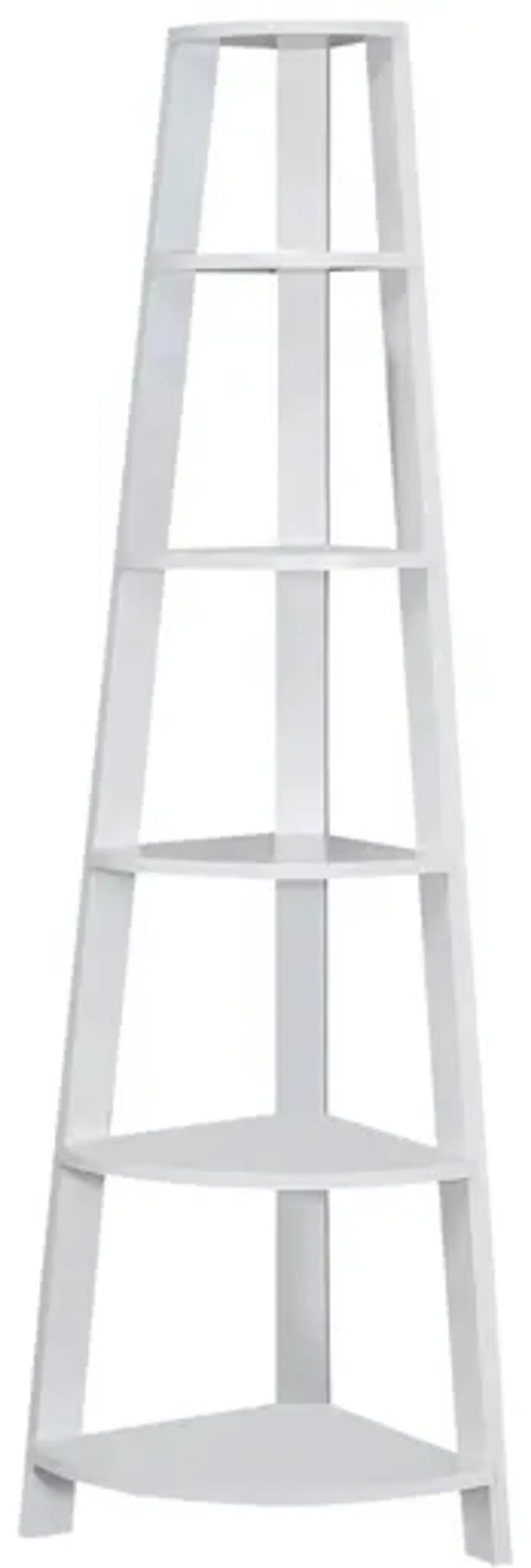 Monarch 72" Corner Bookcase in White by Monarch Specialties