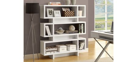 Monarch 55" Bookcase in White by Monarch Specialties