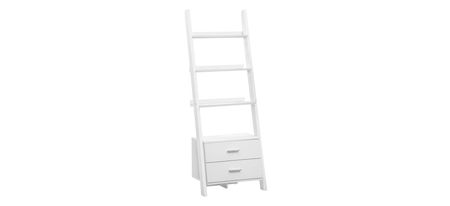 Monarch Leaning 69" Bookcase in White by Monarch Specialties