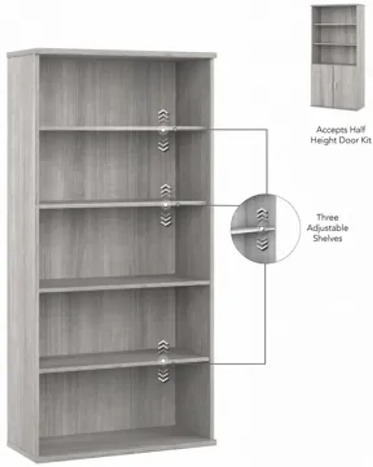 Steinbeck 5 Shelf Bookcase w/ Cabinet