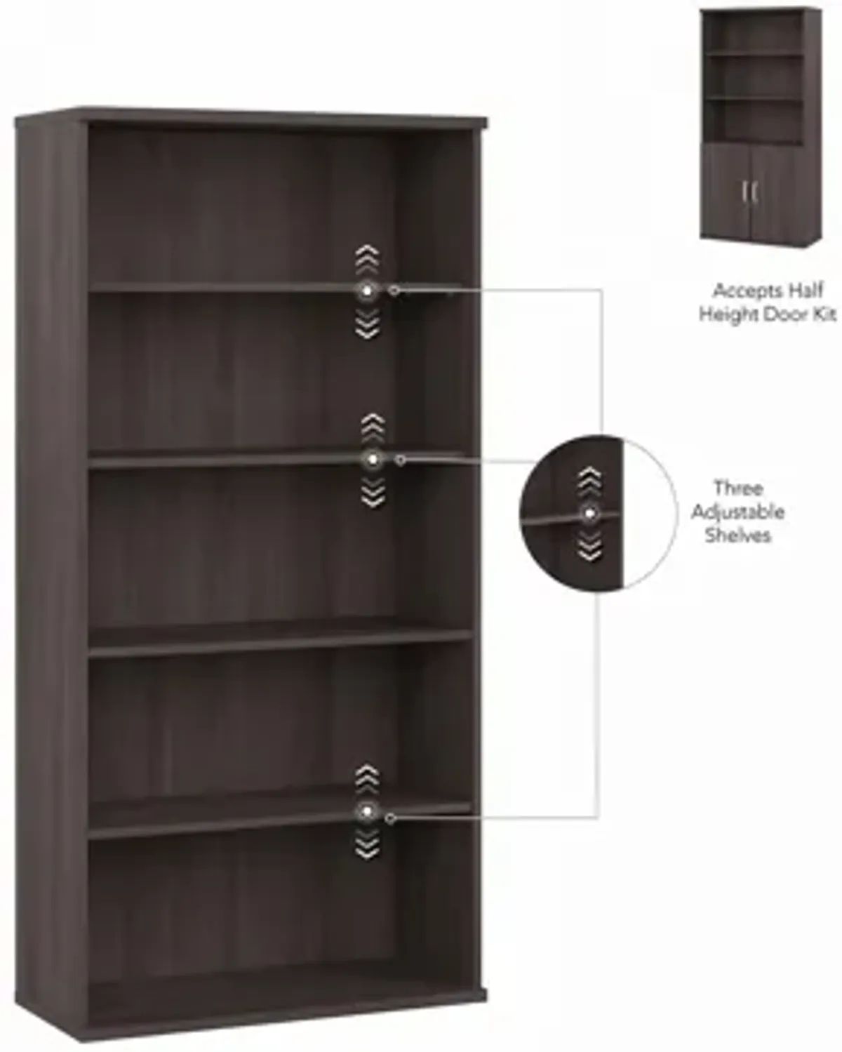 Steinbeck 5 Shelf Bookcase w/ Cabinet