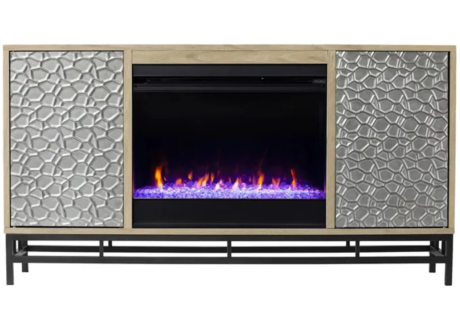 Luciana Color Changing Fireplace Console in Natural by SEI Furniture