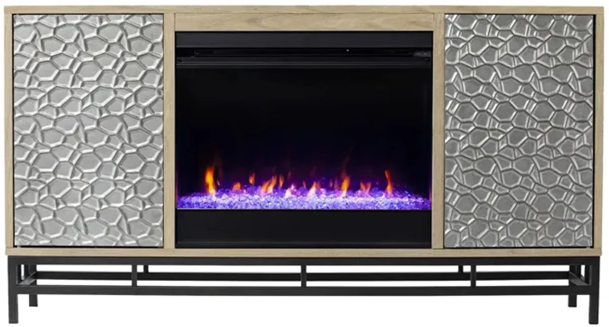 Luciana Color Changing Fireplace Console in Natural by SEI Furniture