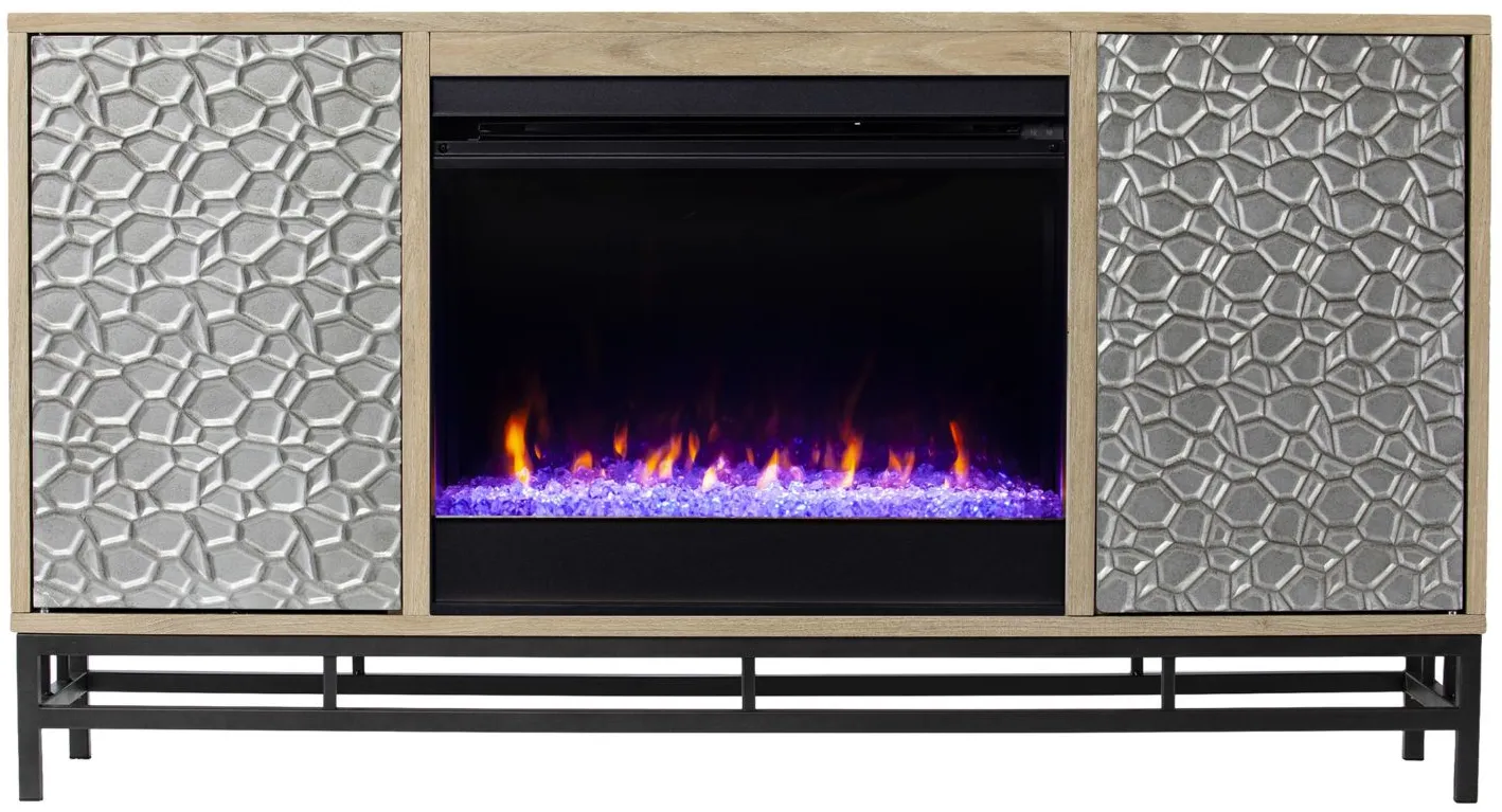 Luciana Color Changing Fireplace Console in Natural by SEI Furniture