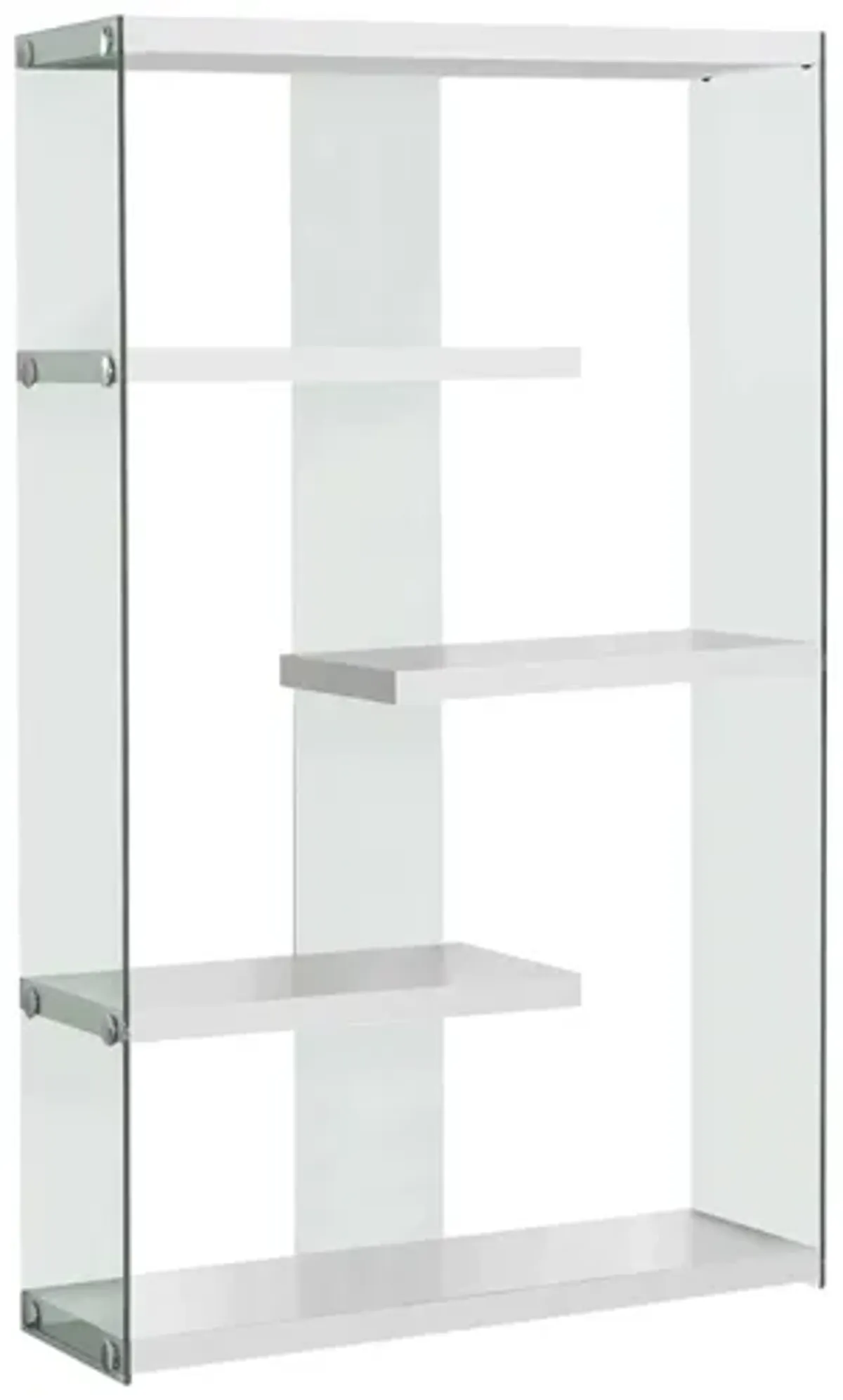 Monarch Floating Shelf 60" Bookcase in White by Monarch Specialties