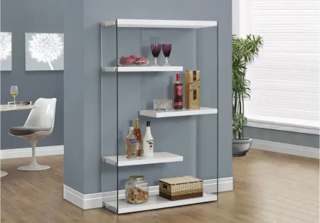 Monarch Floating Shelf 60" Bookcase in White by Monarch Specialties