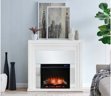 Southam Touch Screen Fireplace in White by SEI Furniture