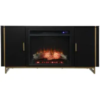 Brigg Touch Screen Fireplace Console in Black by SEI Furniture