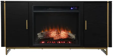 Brigg Touch Screen Fireplace Console in Black by SEI Furniture