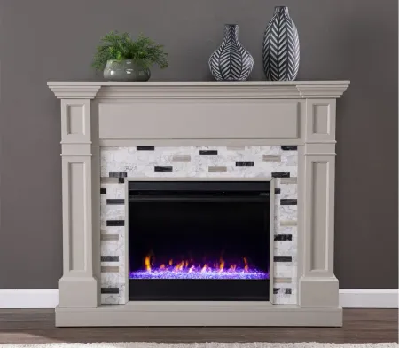 Chester Color Changing Fireplace in Gray by SEI Furniture